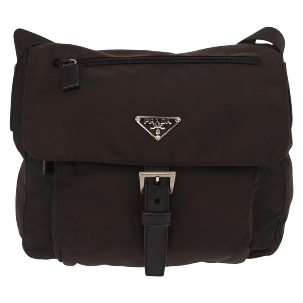 Prada Nylon Shoulder Bag Brown